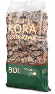 BOROVÁ KÔRA 80L VYSOKO DEKORATÍVNA 60-120mm ZÁHRADA EXTRA HRUBÁ